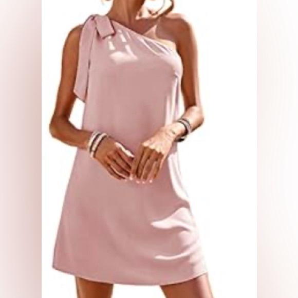 Dresses & Skirts - NWT; one shoulder dress in blush